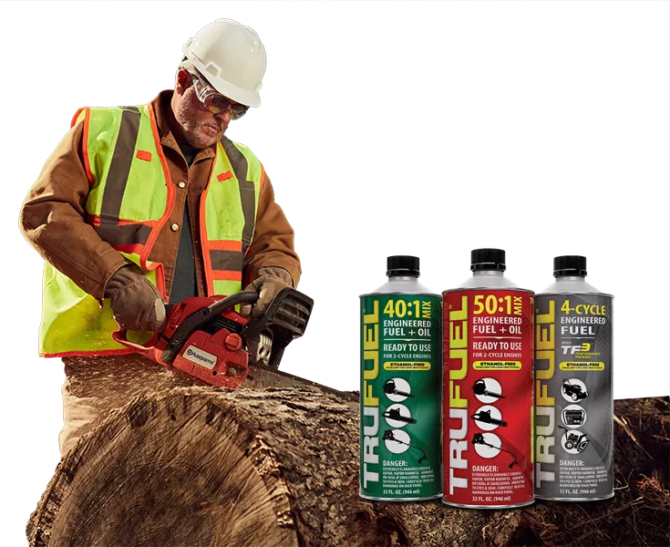 Man Cutting Log